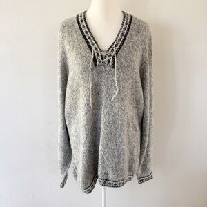 Handmade Women Oversized Nordic Pullover Sweater Cozy Cabin Ski Winter Woodland